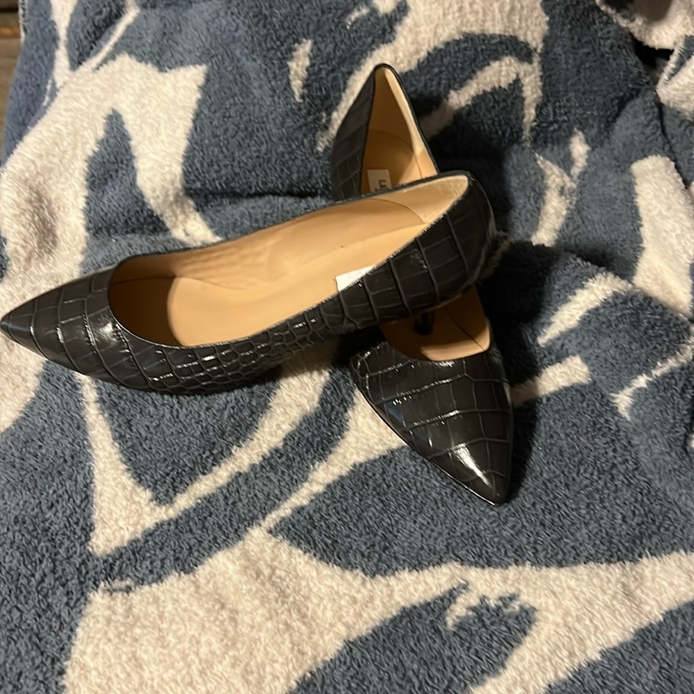 Grey crocodile pattern leather pumps. LK Bennett. Never been worn!